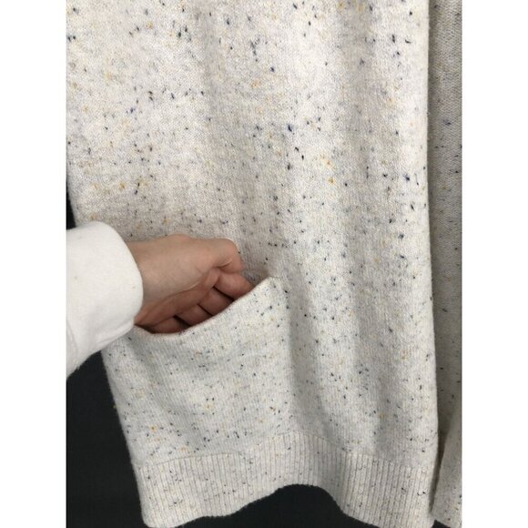 NWT Loft Open Front Duster Sweater Vest Women's XS-S White Speckled Pockets - Picture 4 of 7